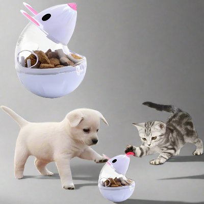 Distributeur de Nourriture - FeedBall™ - Souris Blanche - Super chien