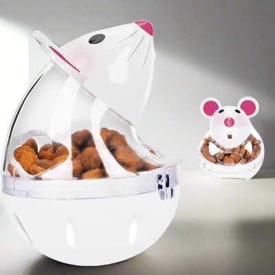 Distributeur de Nourriture - FeedBall™ - Souris Blanche - Super chien